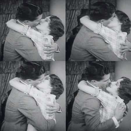 classic film couple kissing 